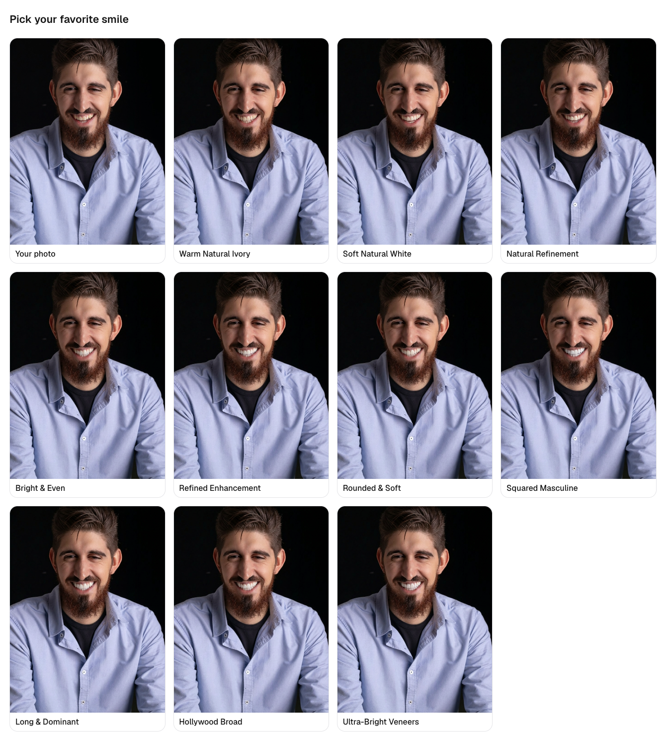 A gallery of ten smile designs